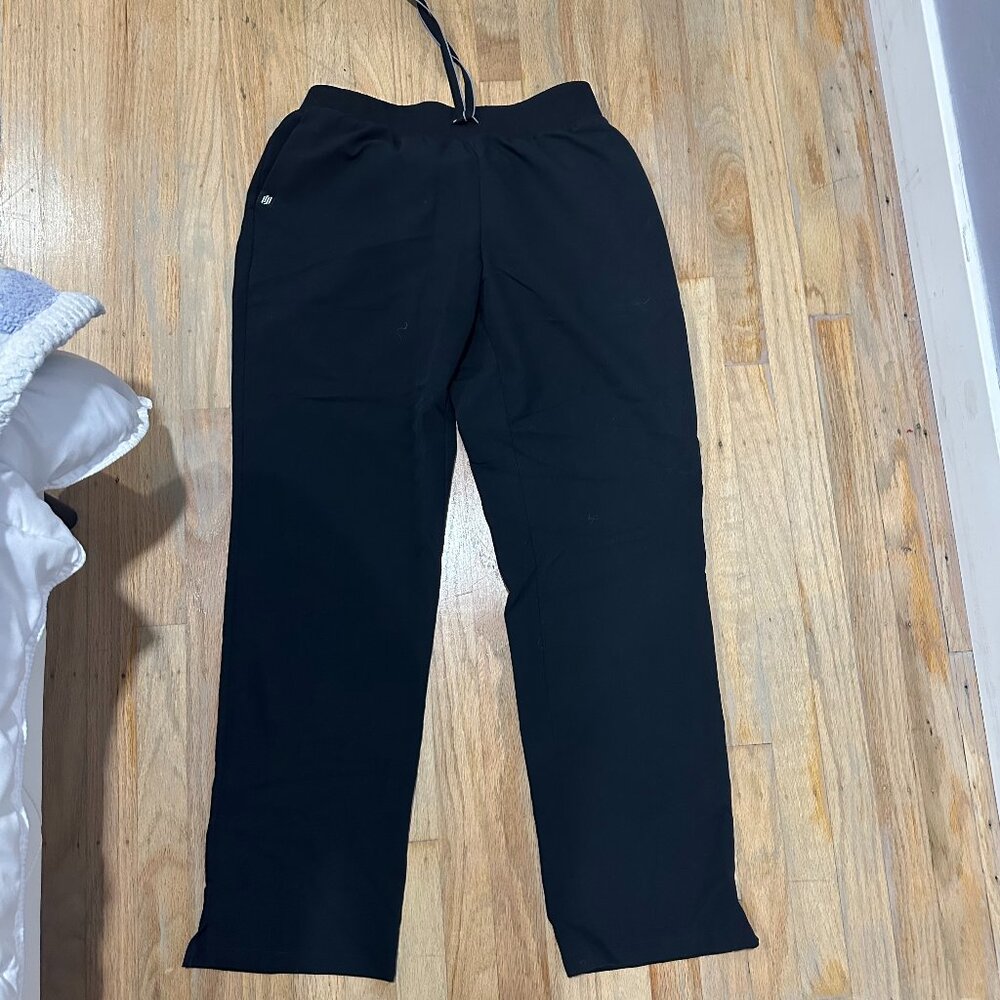 JAANUU_ Black Xenos Essential Knit-Waist Scrub Pant